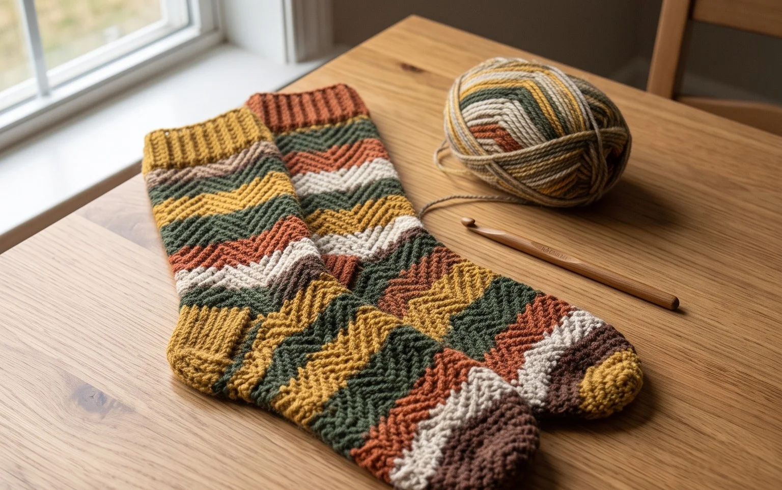 Herringbone Socks: Free Crochet Pattern in Five Sizes