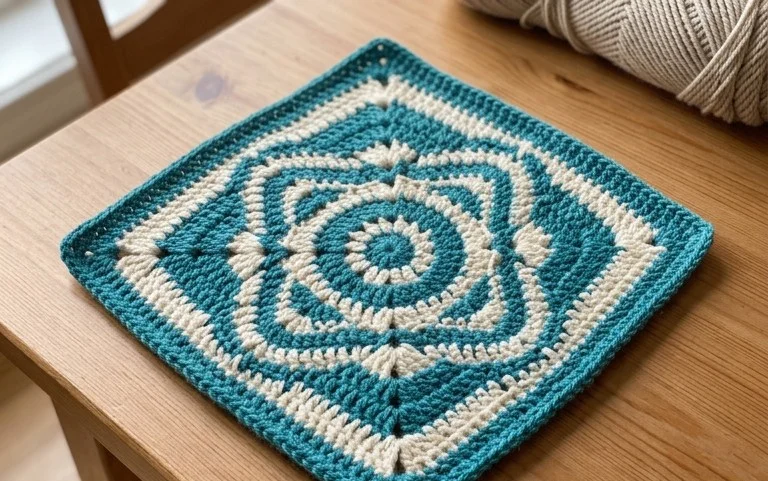 Free Northern Diamond Square Crochet Pattern for Beginners