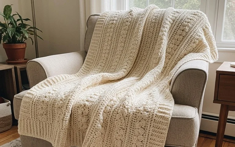 Easy Crochet Textured Blanket: Free Beginner Pattern