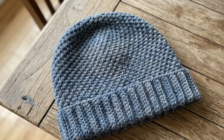 Easy Men’s Winter Beanie Free Crochet Pattern for Beginners