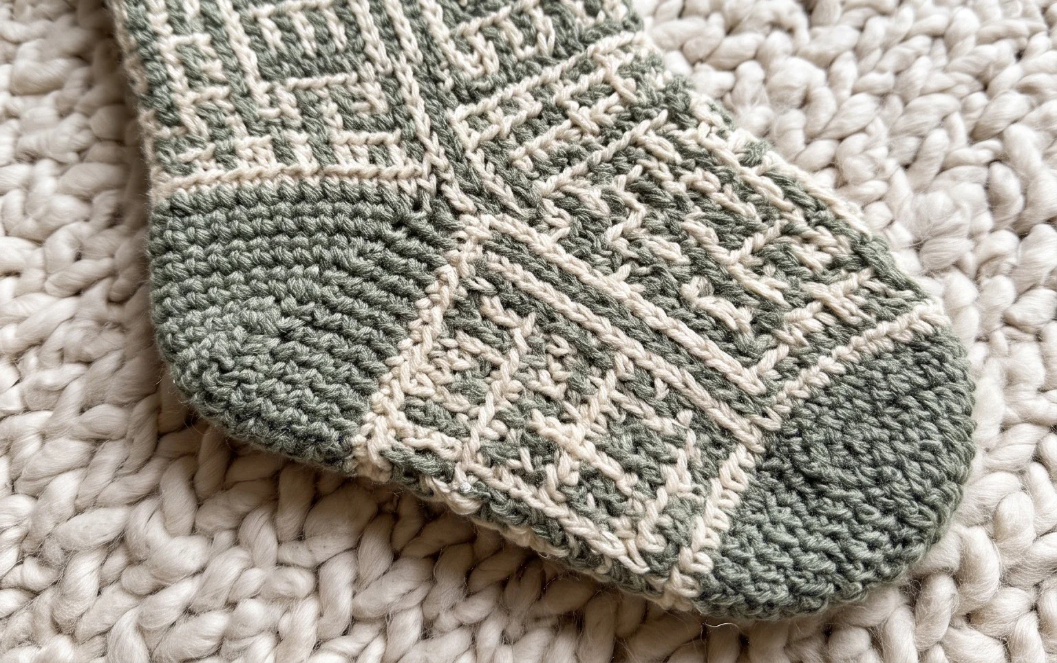 Crochet Stocking Pattern using Overlay Mosaic Crochet -Twinkling Trees